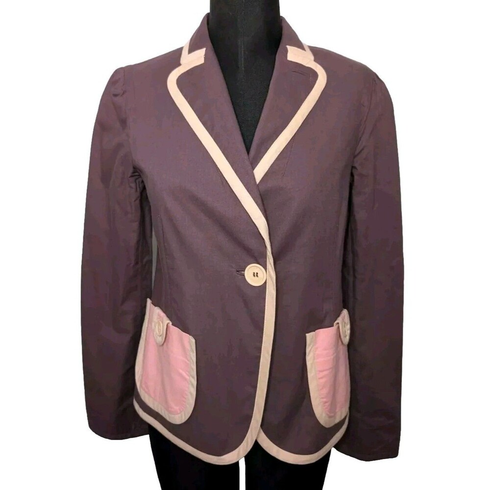 Purple & Pink Marc Jacobs Blazer Lined Jacket 100% Cotton Work Look Size XS (2)